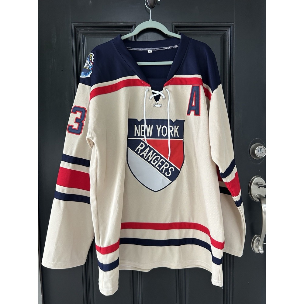Mika Zibanejad NY Rangers Winter Classic Hockey Jersey Size XL 2012 Fight Strap